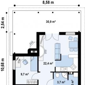 Plan d'une maison à un étage: options pour les projets finis avec exemples de photos Aménagement d'une maison 9 sur 11 avec grenier